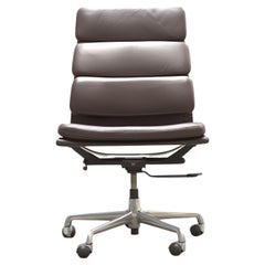 Eames EA219 Soft Pad High Back Leather Office Chair By ICF (NO ARMS)