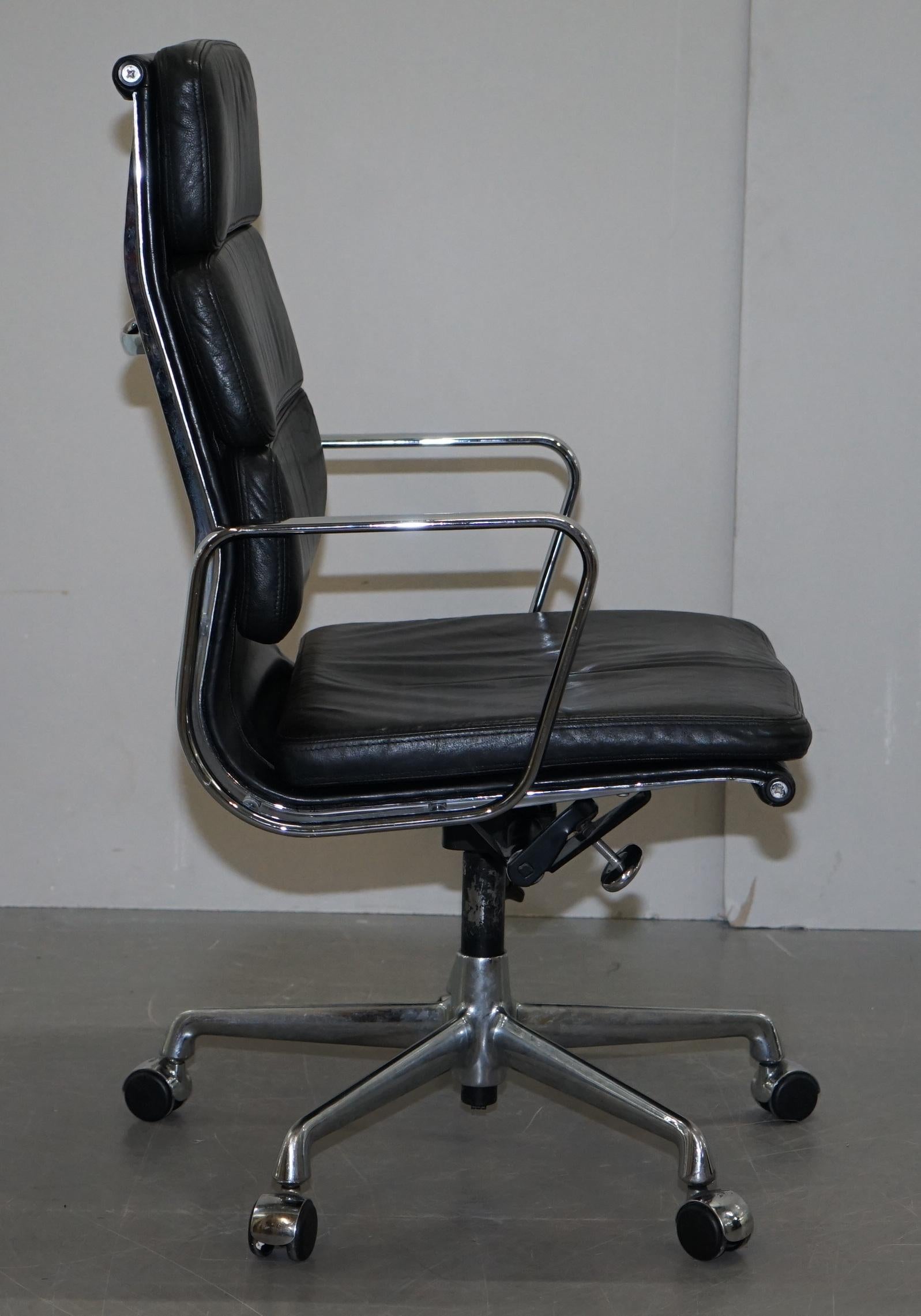 Eames EA219 Vitra High Back Soft Pad Office Armchair Black Leather 6