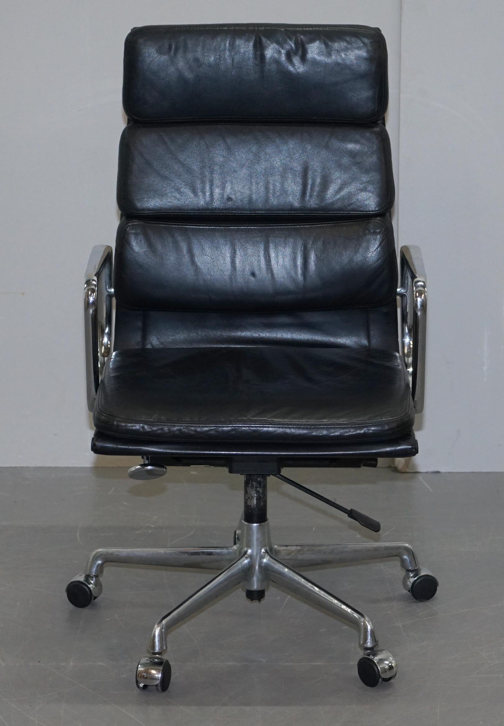 We are delighted to offer for sale this very comfortable Charles Eames retailed through Vitra fully stamped RRP £3620 high back soft pad office chair with chrome swivel base

Pretty much one of the most iconic chairs ever made, the history,