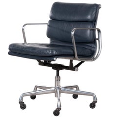 Vintage Eames EA435 Dark Blue Management Soft Pad Office Chair by Herman Miller