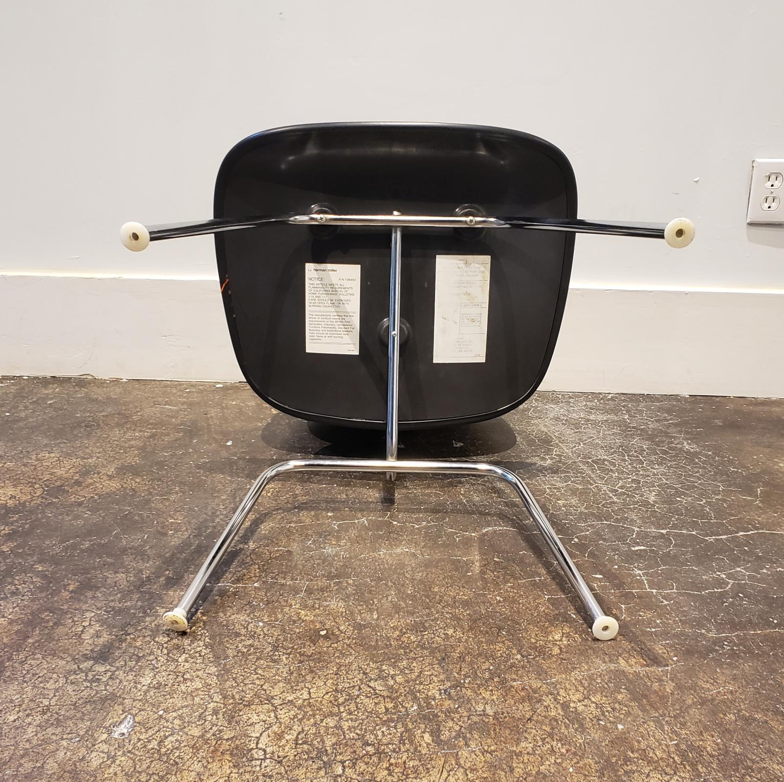 Steel Eames EC127 Padded DCM Chair with Alexander Girard Fabric