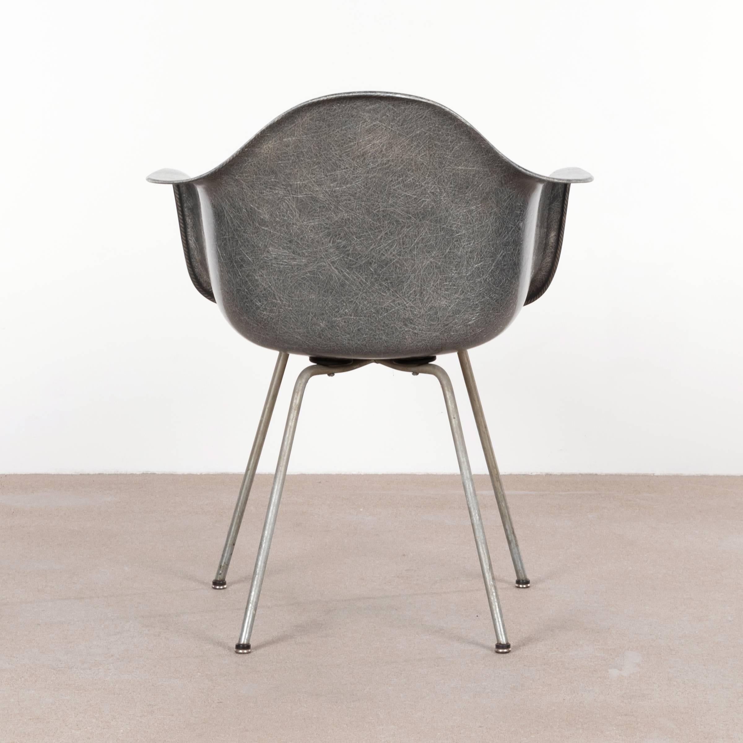 Mid-Century Modern Eames Elephant Grey DAX Herman Miller USA Zenith 'Rope' Chair