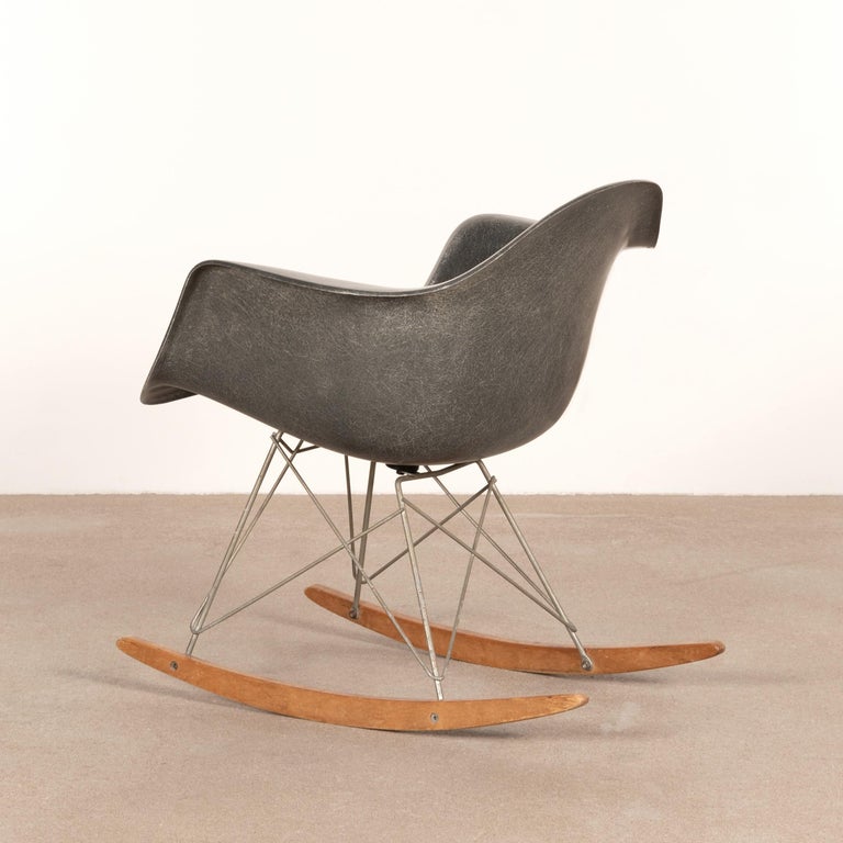 Eames Elephant Grey RAR Rocking Chair, Herman Miller, 1950s at 1stDibs