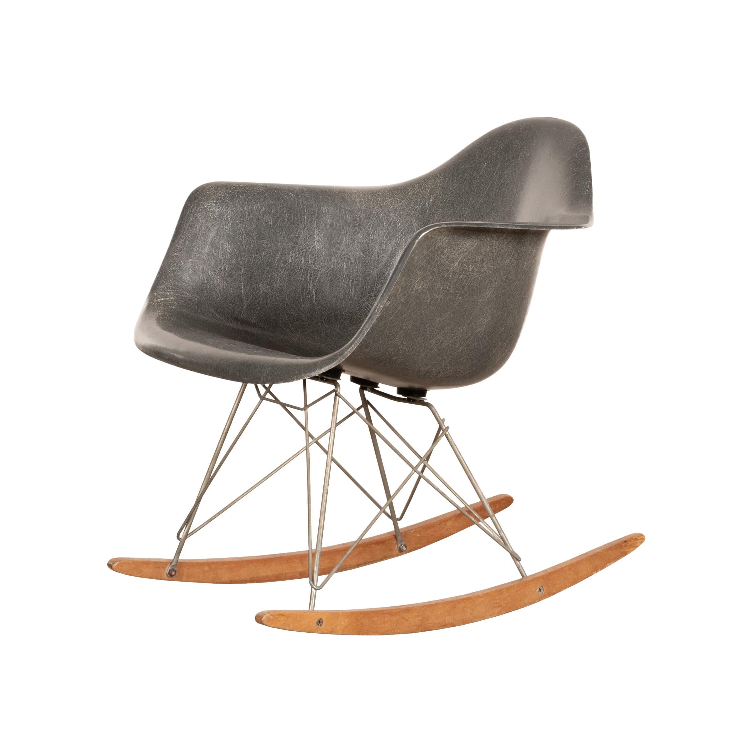 Eames Elephant Grey RAR Rocking Chair, Herman Miller, 1950s at 1stDibs