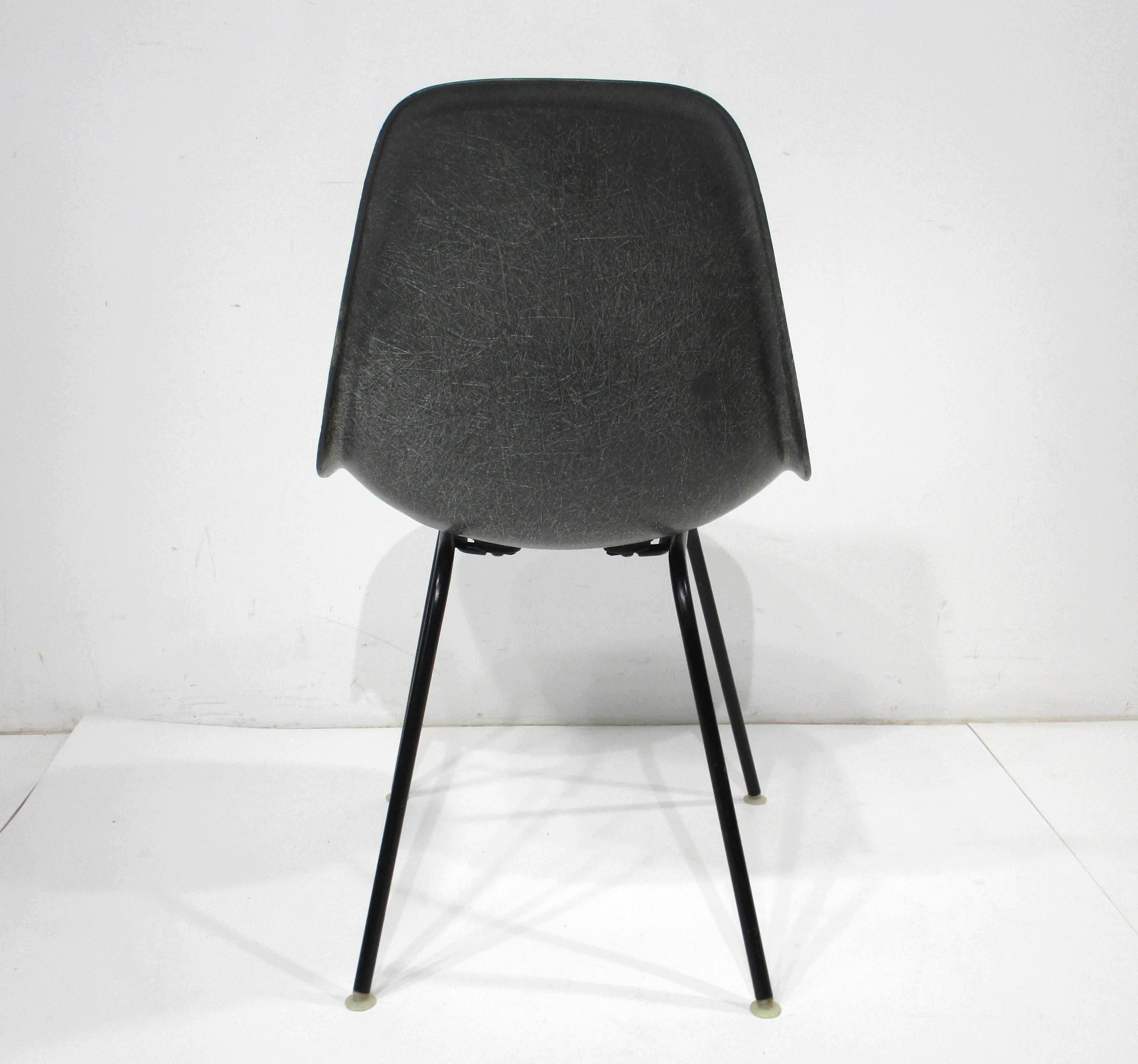 Eames Elephant Hide Gray Dining Chairs for Herman Miller  In Good Condition For Sale In Cincinnati, OH
