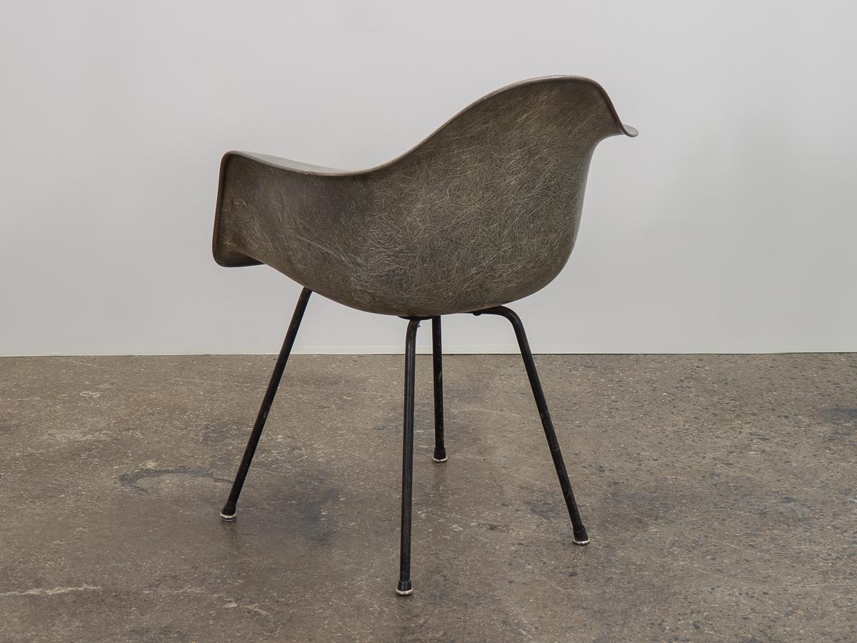 Mid-20th Century Eames Elephant Hide Gray Zenith Rope Edge Armchair For Sale
