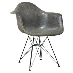 Eames Elephant Hide Grey DAR Fiberglass Chair on Eiffel Base by Herman Miller