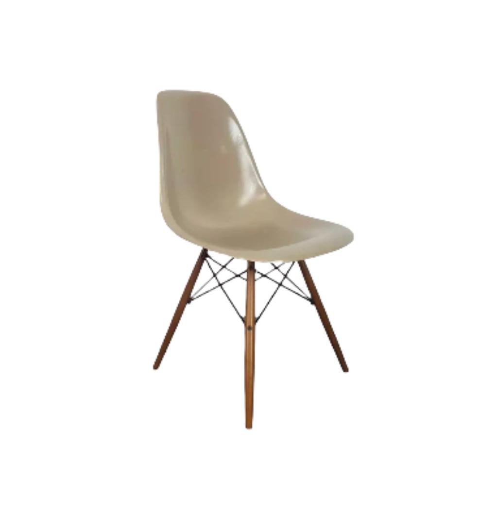 Mid-Century Modern Eames Fiberglass Shell Dining Chairs by Herman Miller