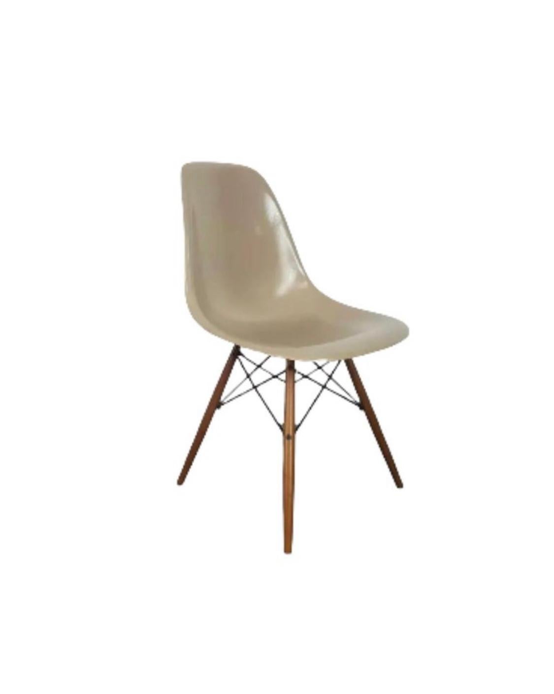 Mid-Century Modern Eames Fiberglass Shell Dining Chairs by Herman Miller