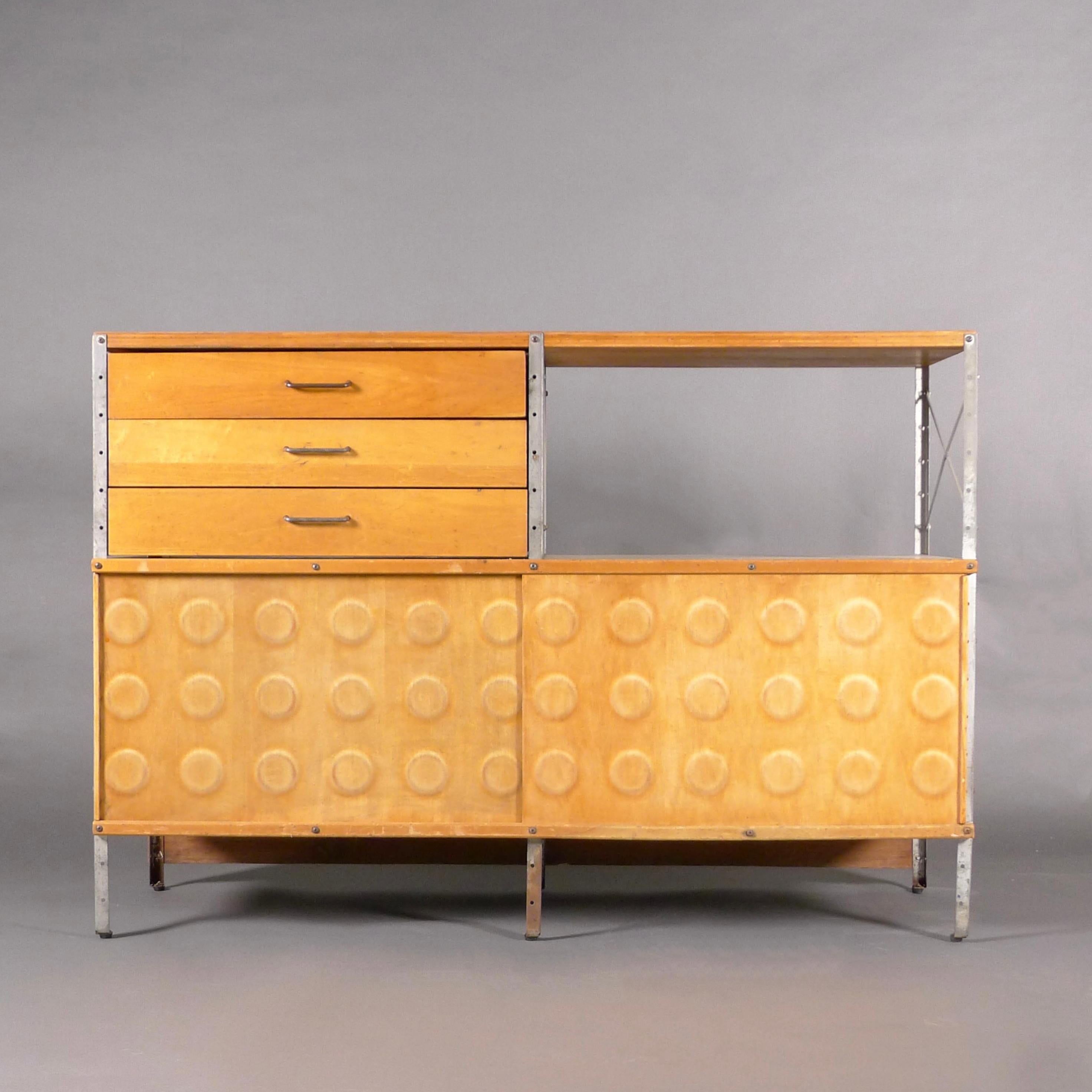 Mid-Century Modern Eames First Generation ESU 220-C Cabinet, circa 1950