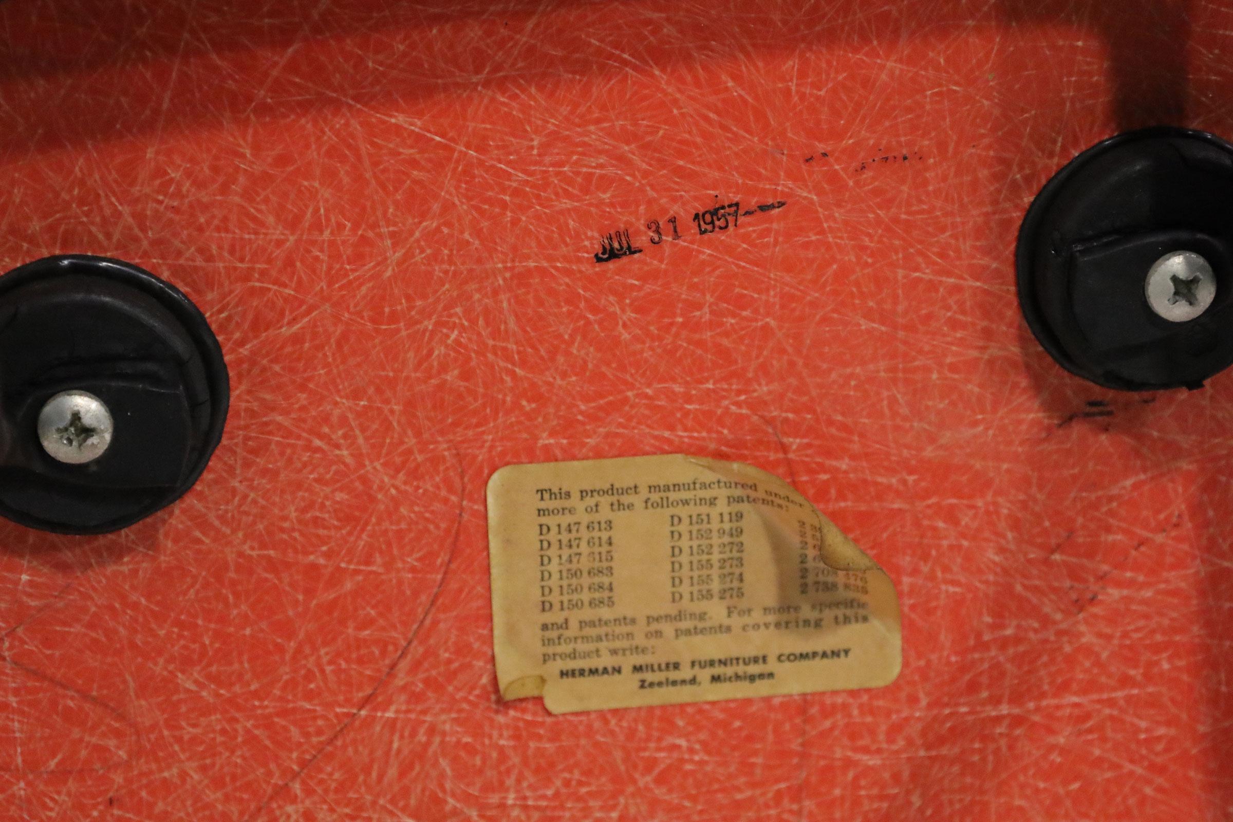 Eames for Herman Miller 1957 DAG Chair in Red Orange For Sale 2