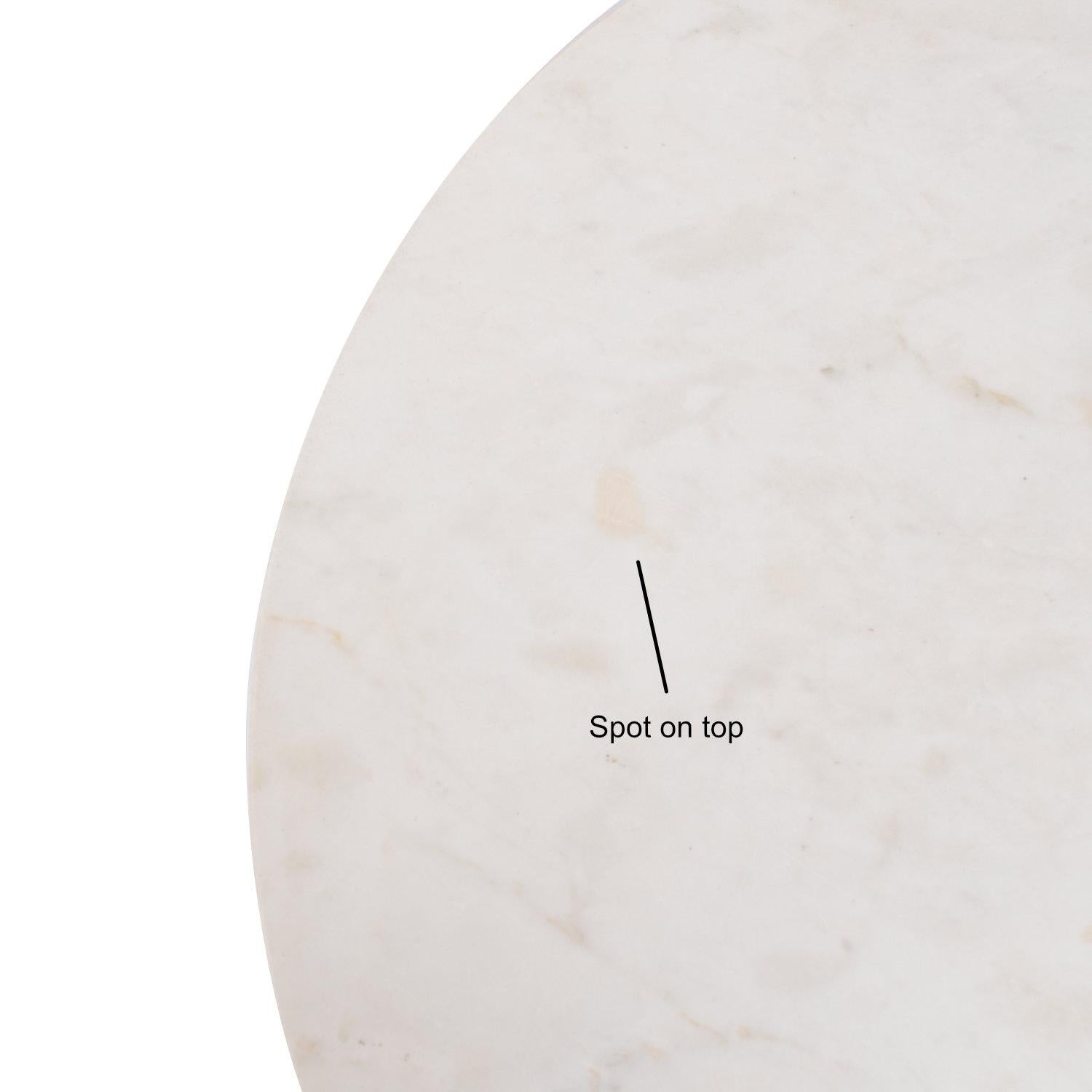 Mid-Century Modern Table basse ronde en marbre blanc Eames for Herman Miller 32 Inch en vente