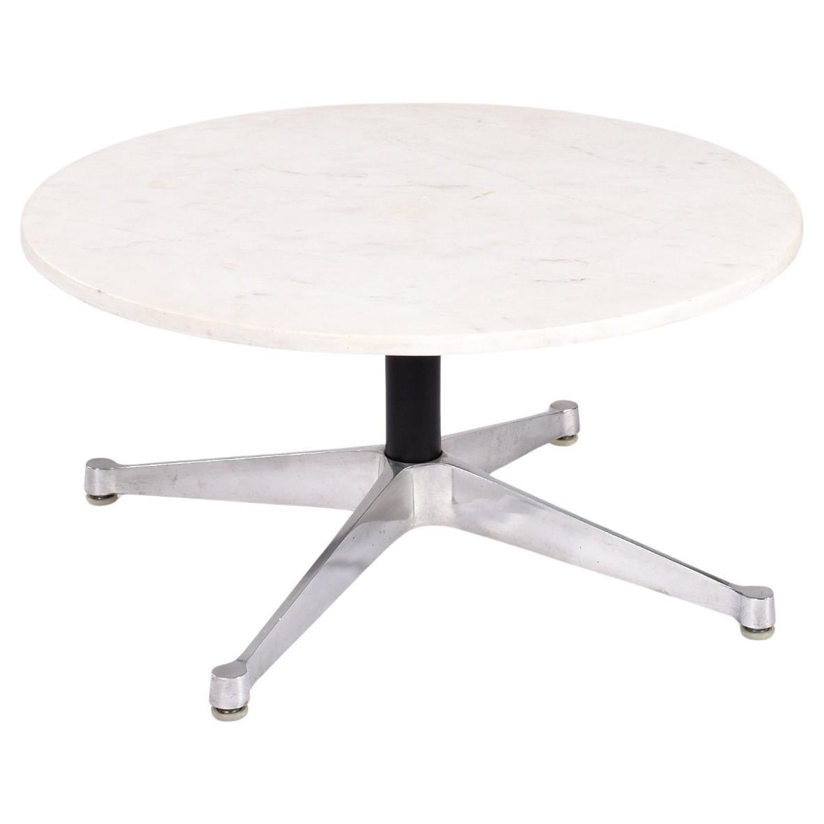 Table basse ronde en marbre blanc Eames for Herman Miller 32 Inch