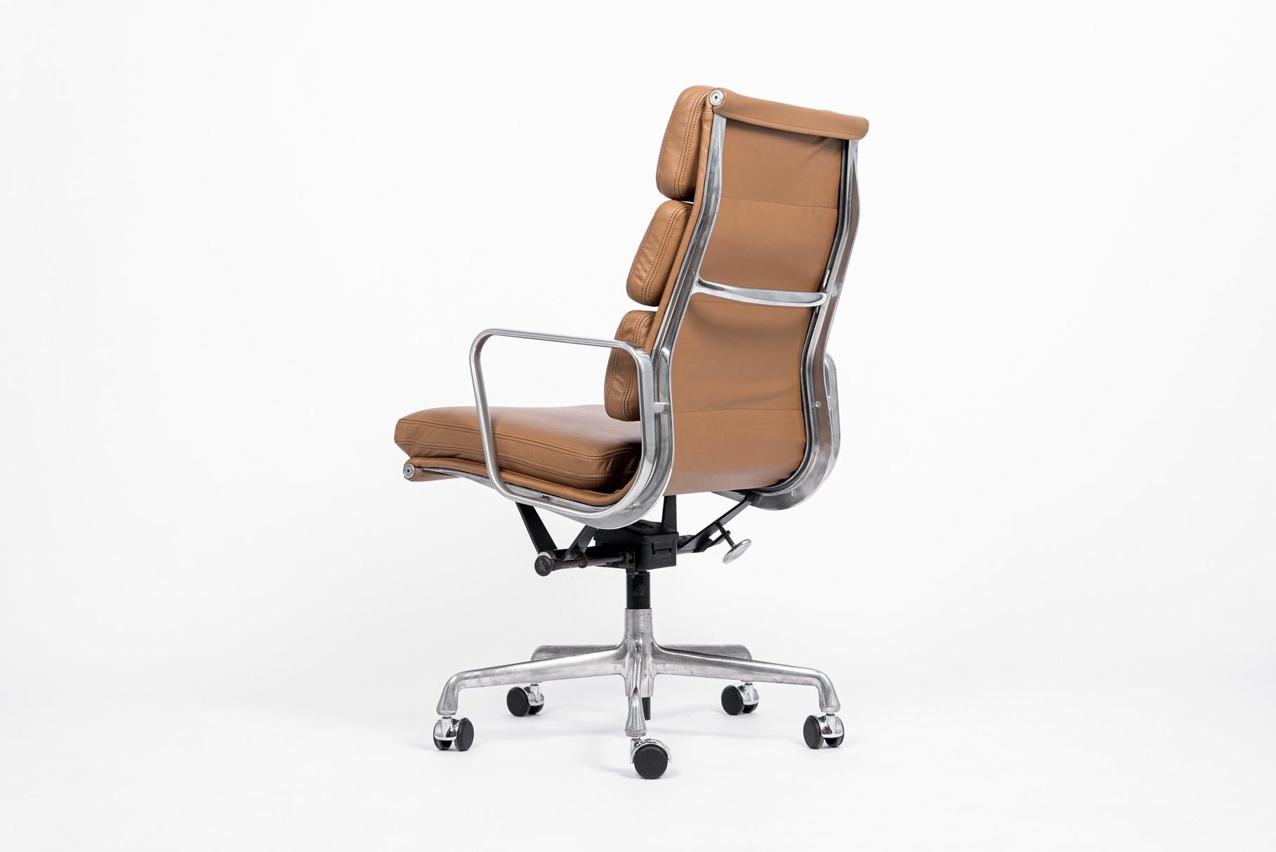 Eames for Herman Miller Aluminum Group Soft Pad Brown Office Chair 1