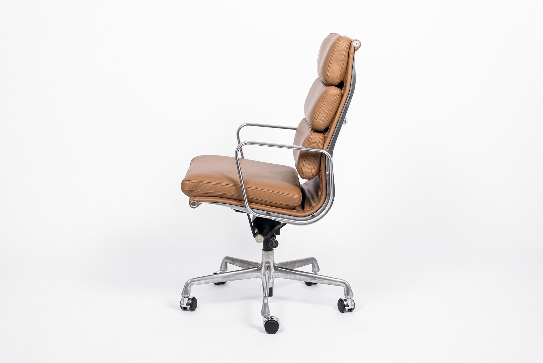 Eames for Herman Miller Aluminum Group Soft Pad Brown Office Chair 2