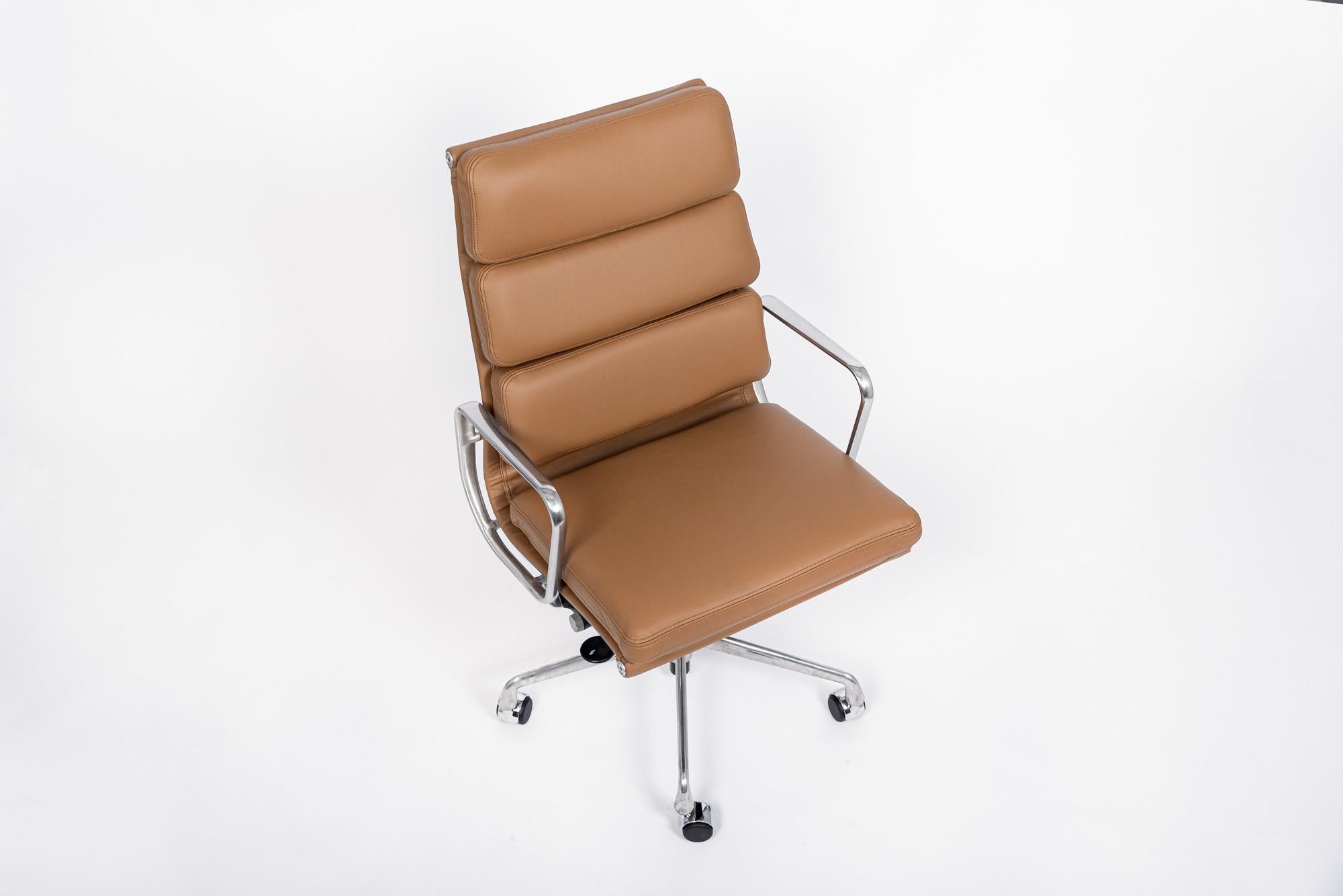 Eames for Herman Miller Aluminum Group Soft Pad Brown Office Chair 3