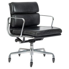Eames for Herman Miller Black Leather Desk Chair Soft Pad 2000s Eames for Herman Miller Black Leather Desk Chair Soft Pad 2000s