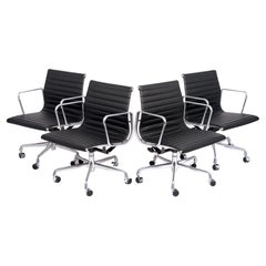 Eames for Herman Miller Black Leather Office Chairs Thin Pad 8 Available