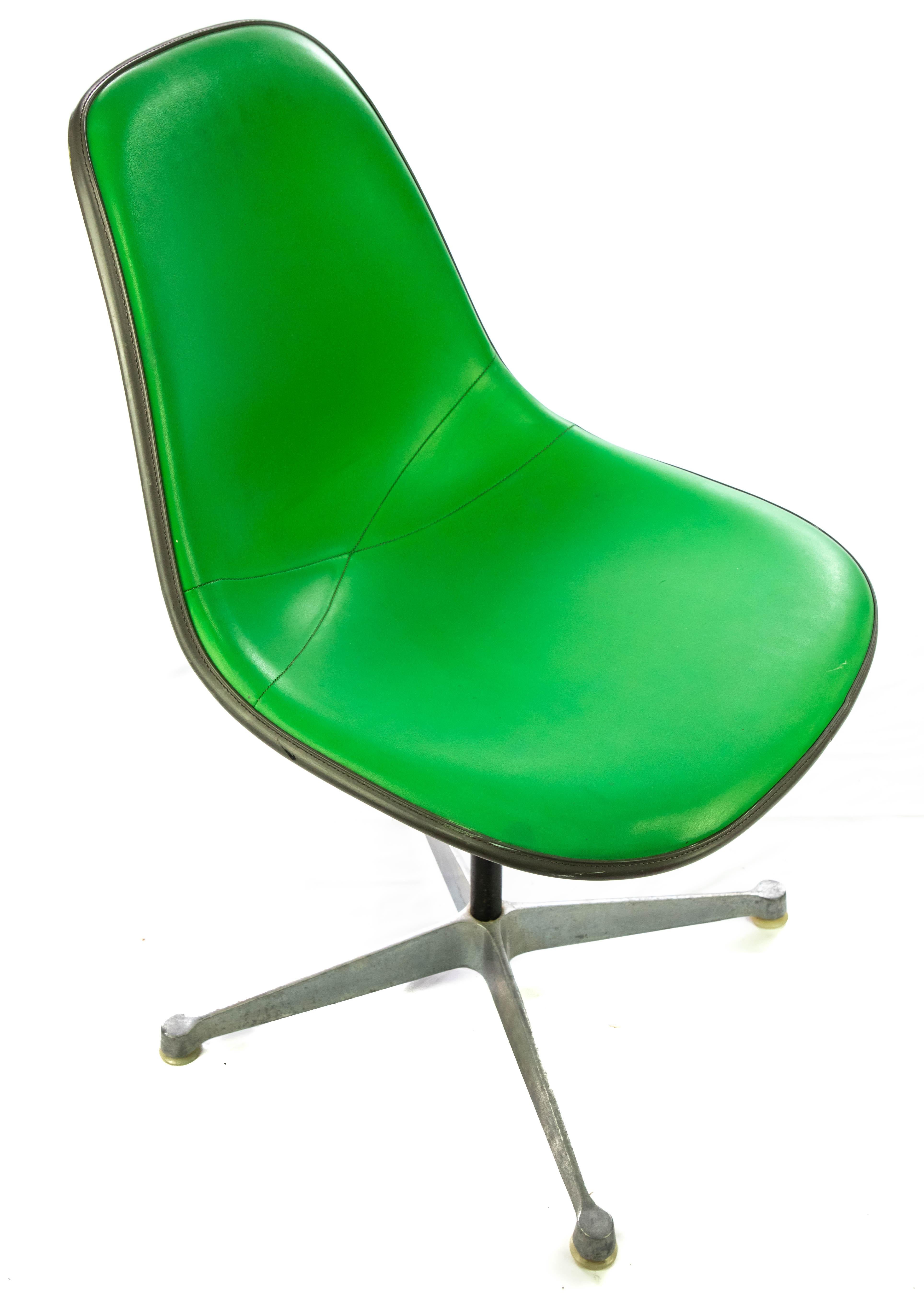 Molded Eames for Herman Miller Bright Green Chairs For Sale