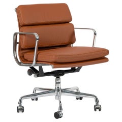 Eames para Herman Miller Silla de oficina de piel marrón 2000s