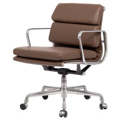 Eames for Herman Miller Brown Leather Office Chair Soft Pad 2000s