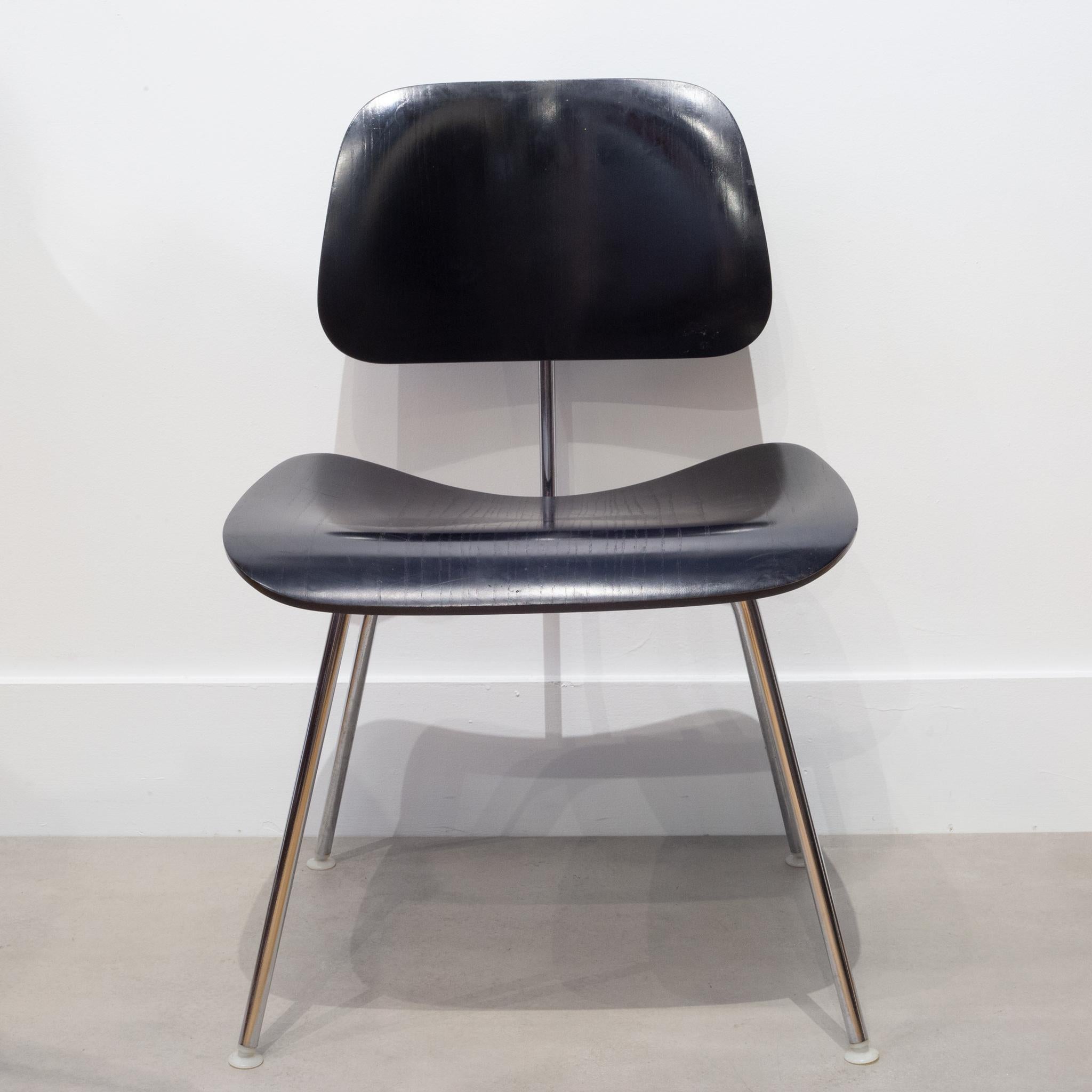 Metal Eames for Herman Miller DCM Chairs in Black-Price is Per Chair