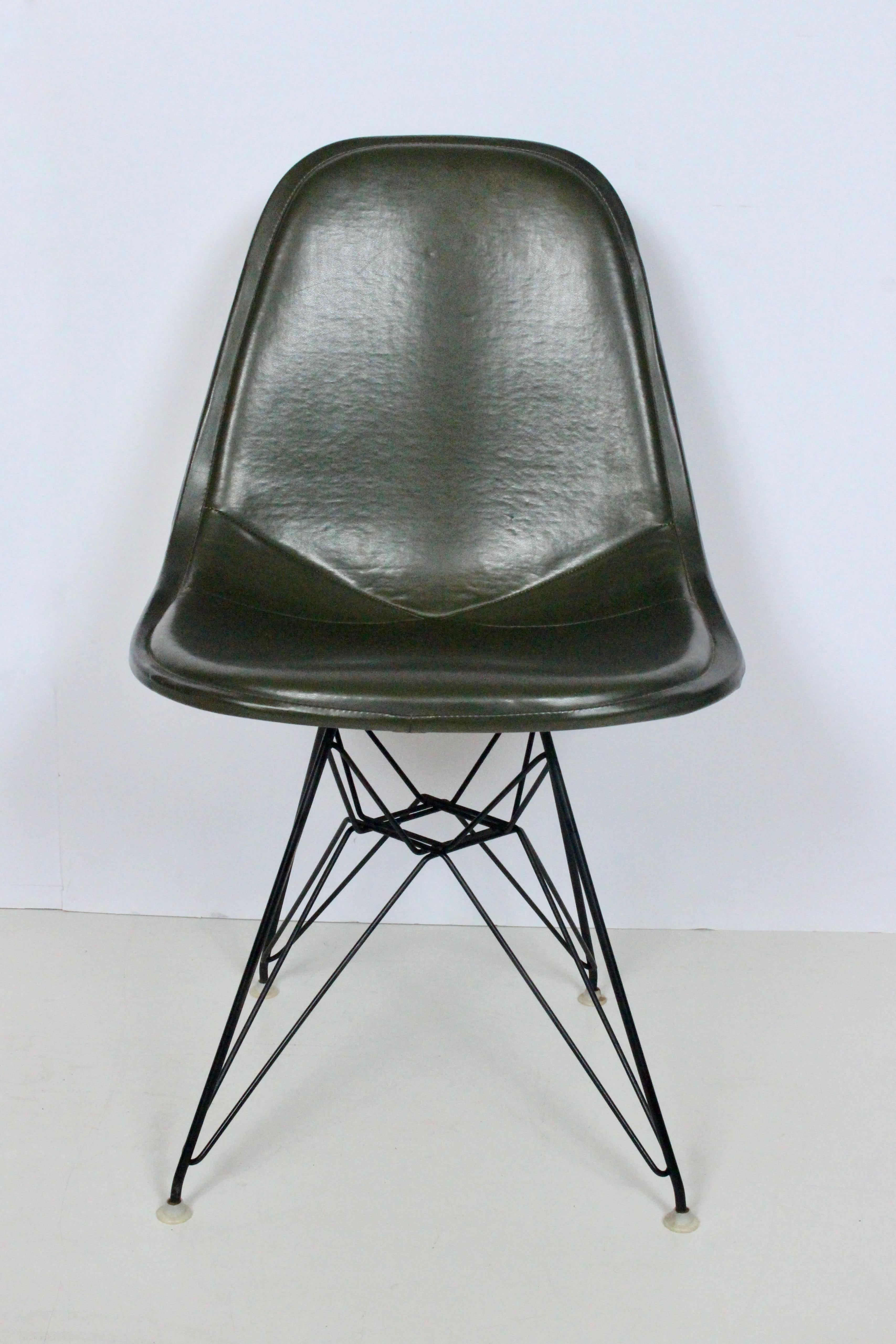 Late 20th Century Eames for Herman Miller Dark Olive Eiffel Tower Desk Chair, 1970's