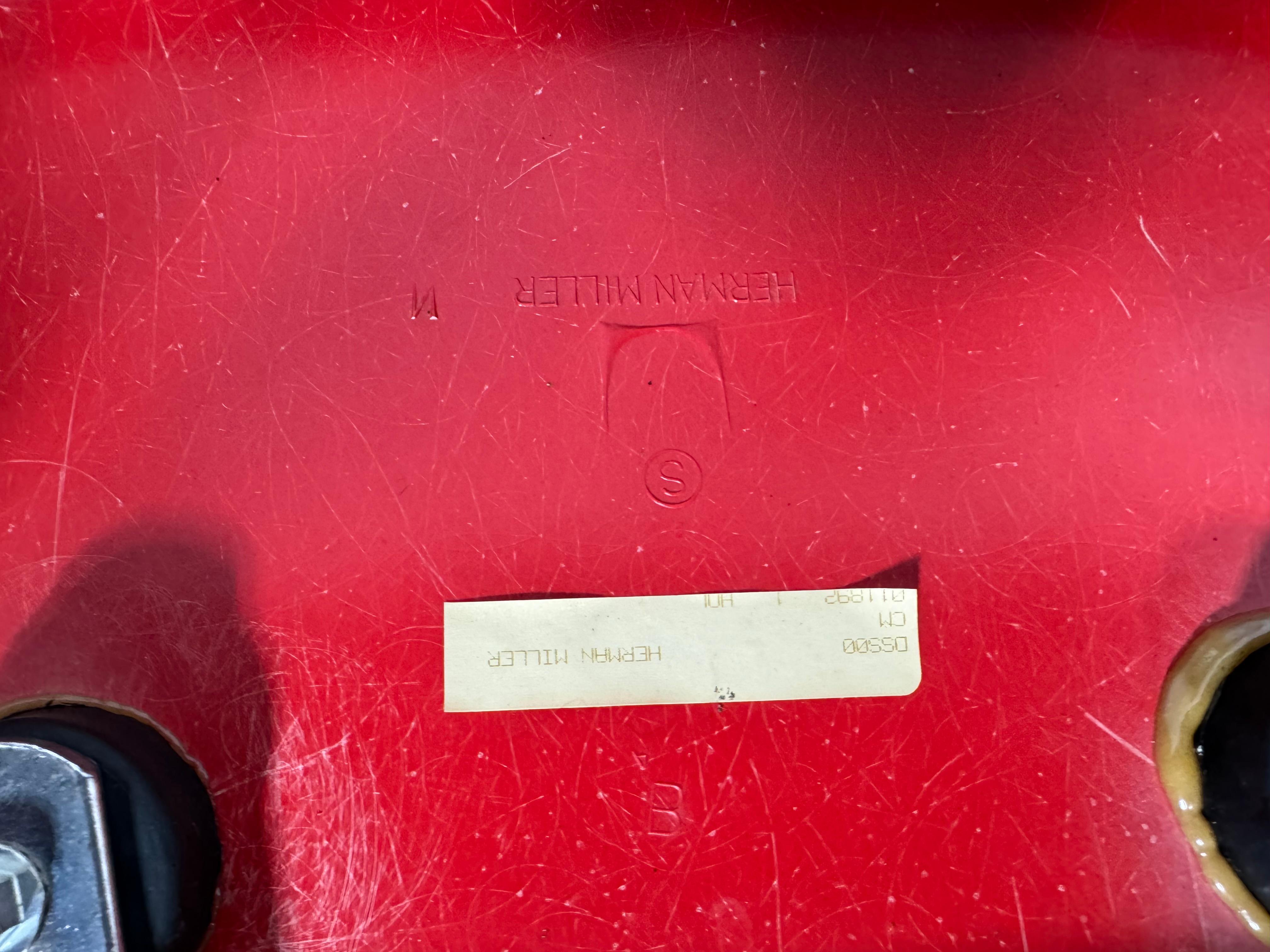 Eames for Herman Miller DSS Fire Engine Red Fiberglass Shell Chair 3