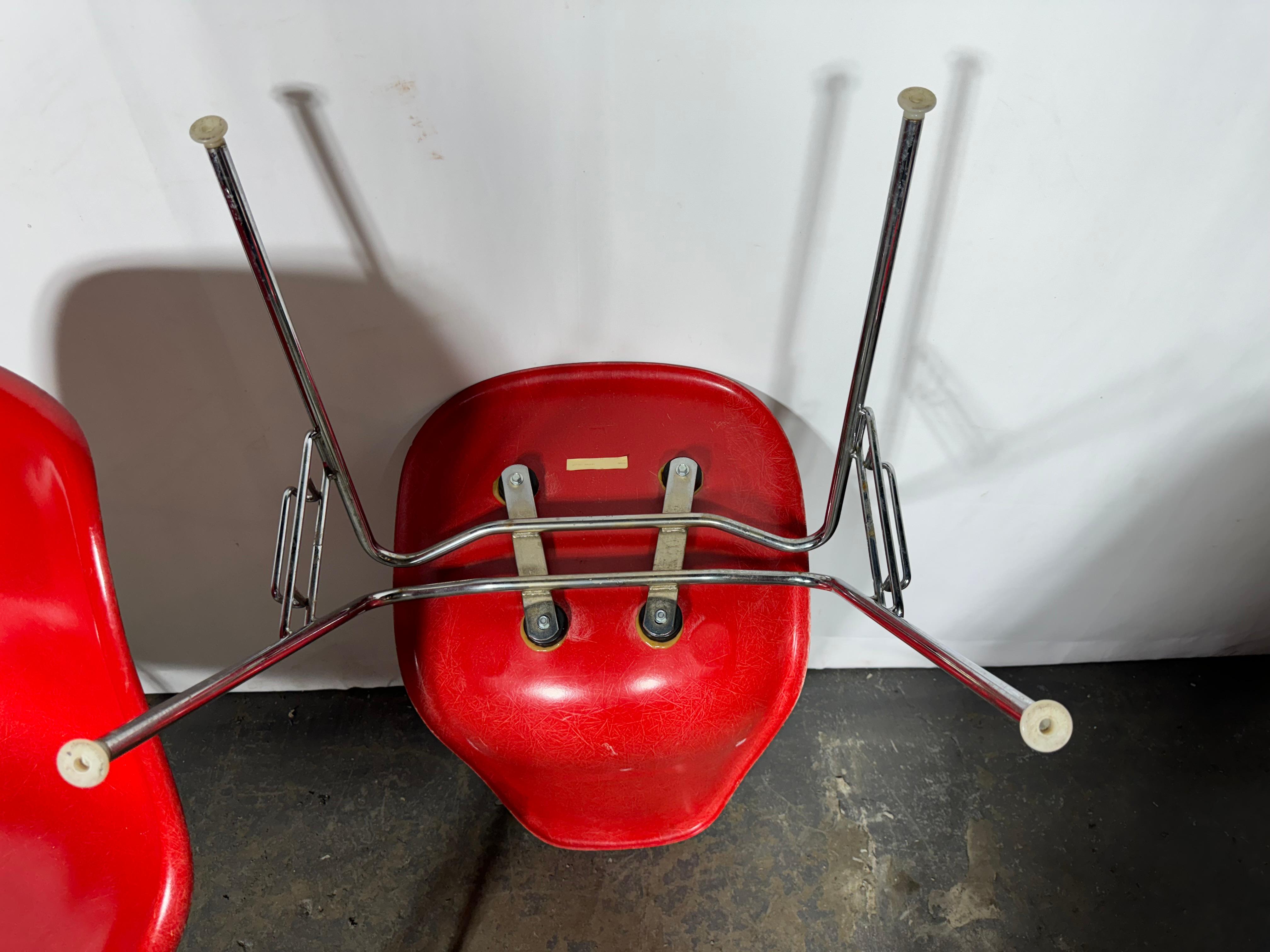 Eames for Herman Miller DSS Fire Engine Red Fiberglass Shell Chair 1