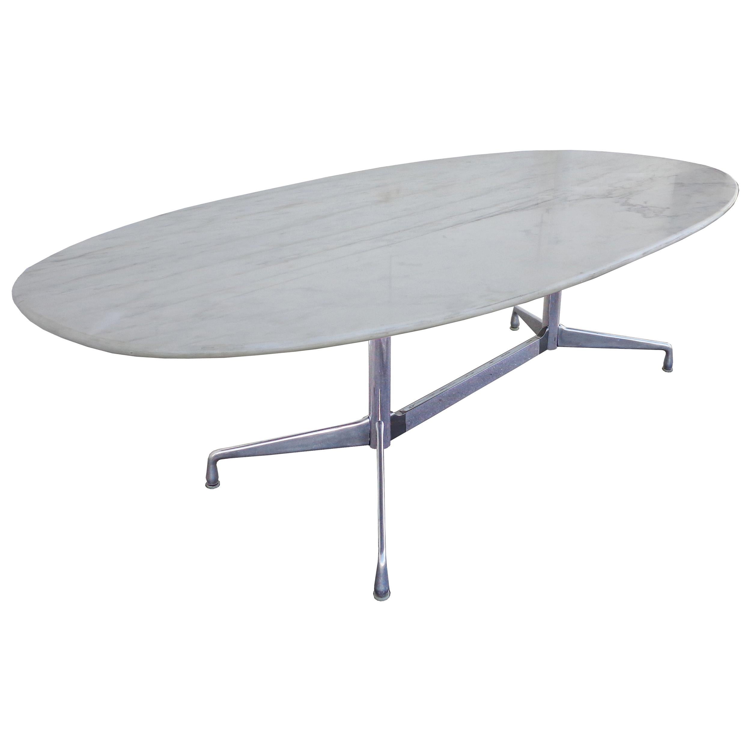 8FT Eames for Herman Miller Executive Series Marble-Top Chrome Base Table