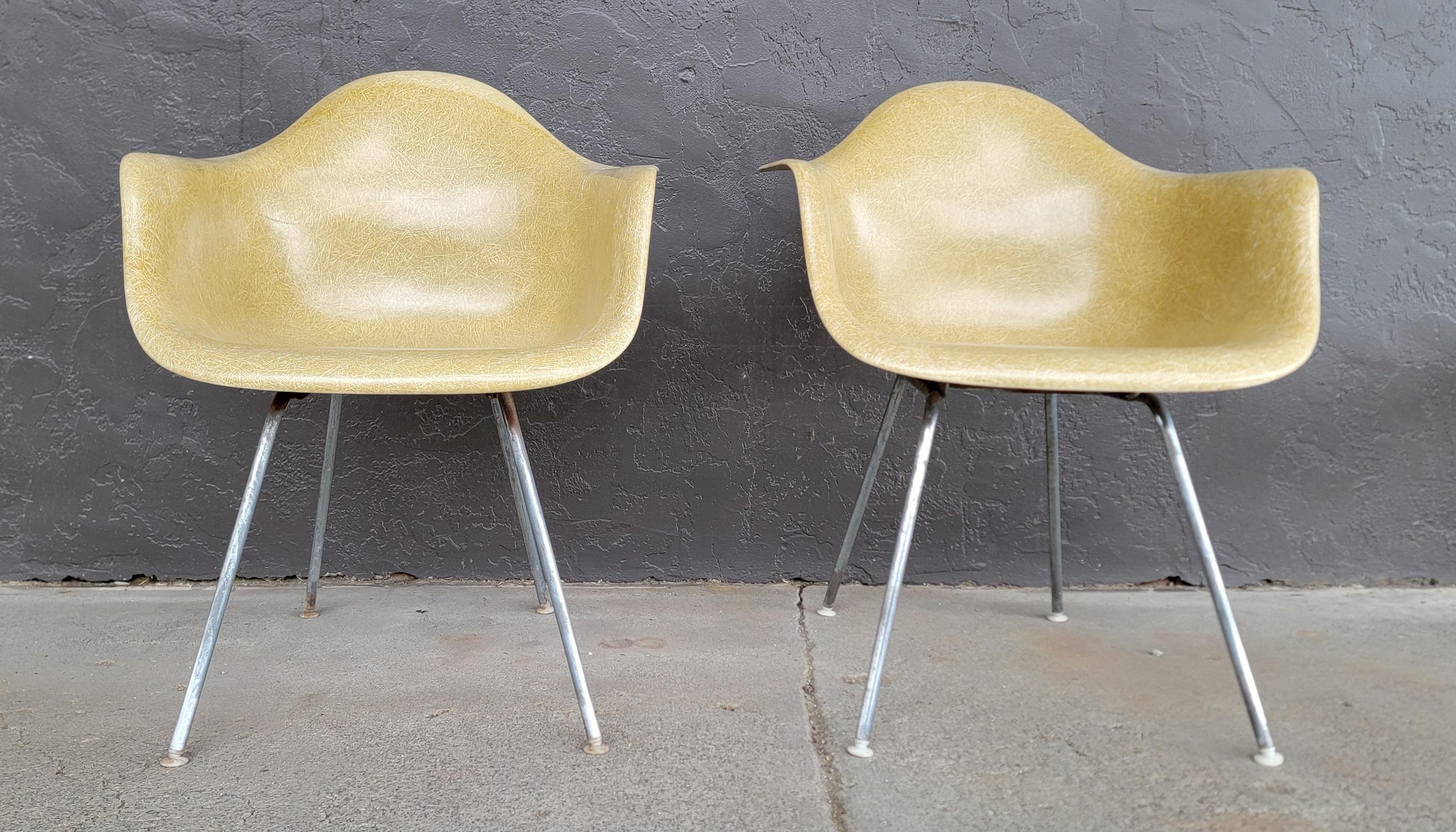 Eames Fiberglass Armchairs Herman Miller Circa. 1960's A Pair For Sale 8