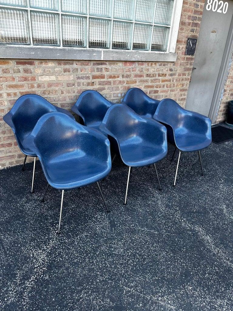 Molded Eames for Herman Miller Fiberglass Shell Armchair For Sale