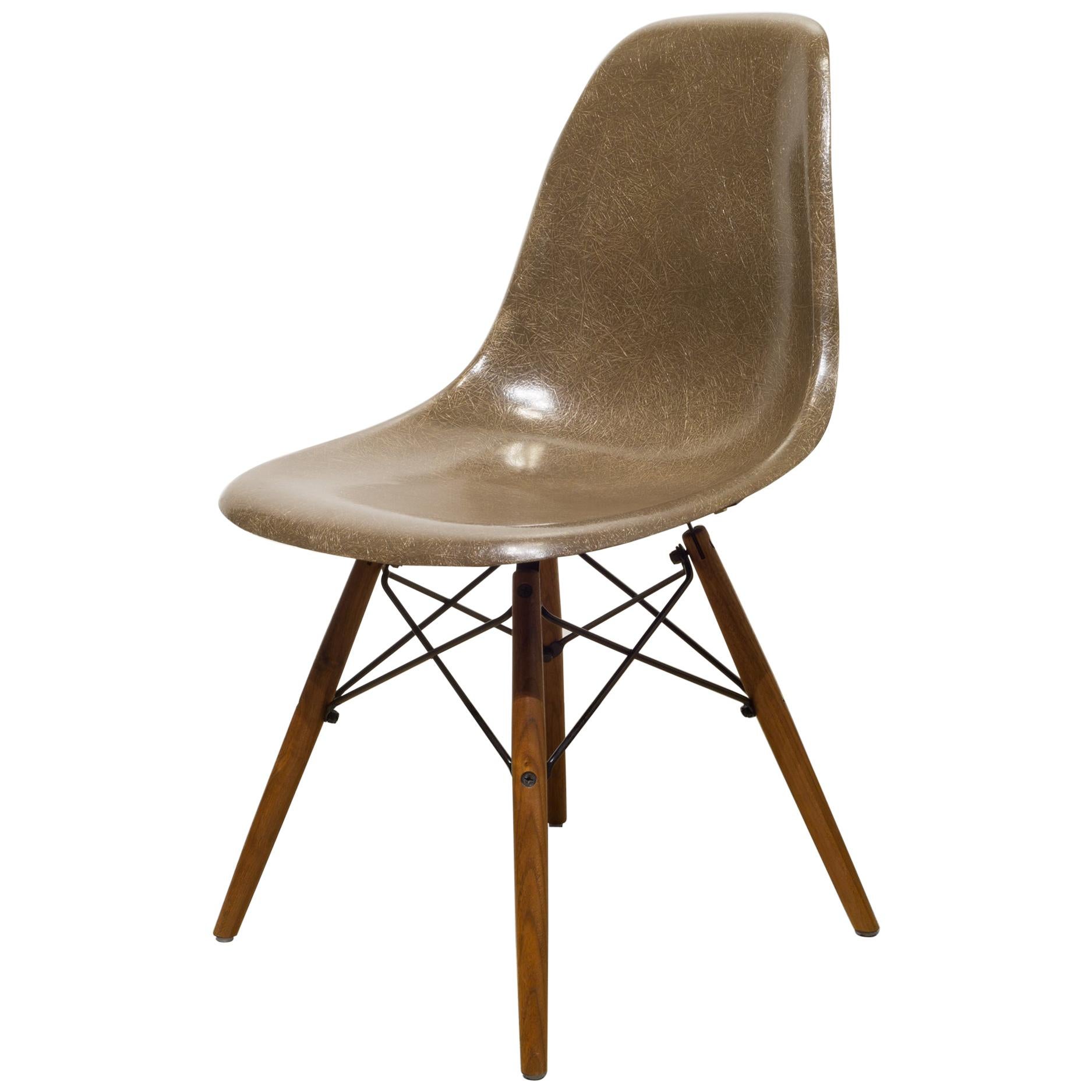 Eames for Herman Miller Fiberglass Shell Chair in Brown, circa 1950s