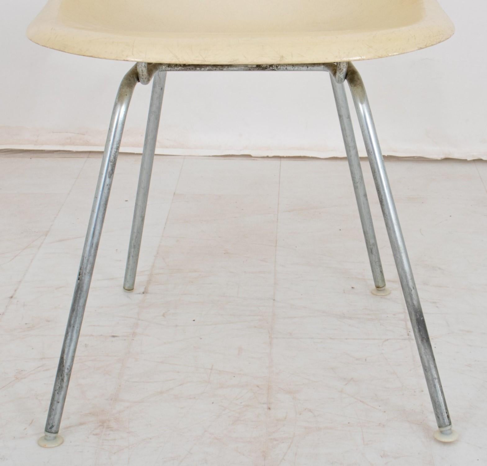 Metal Eames for Herman Miller Fiberglass Shell Chair For Sale