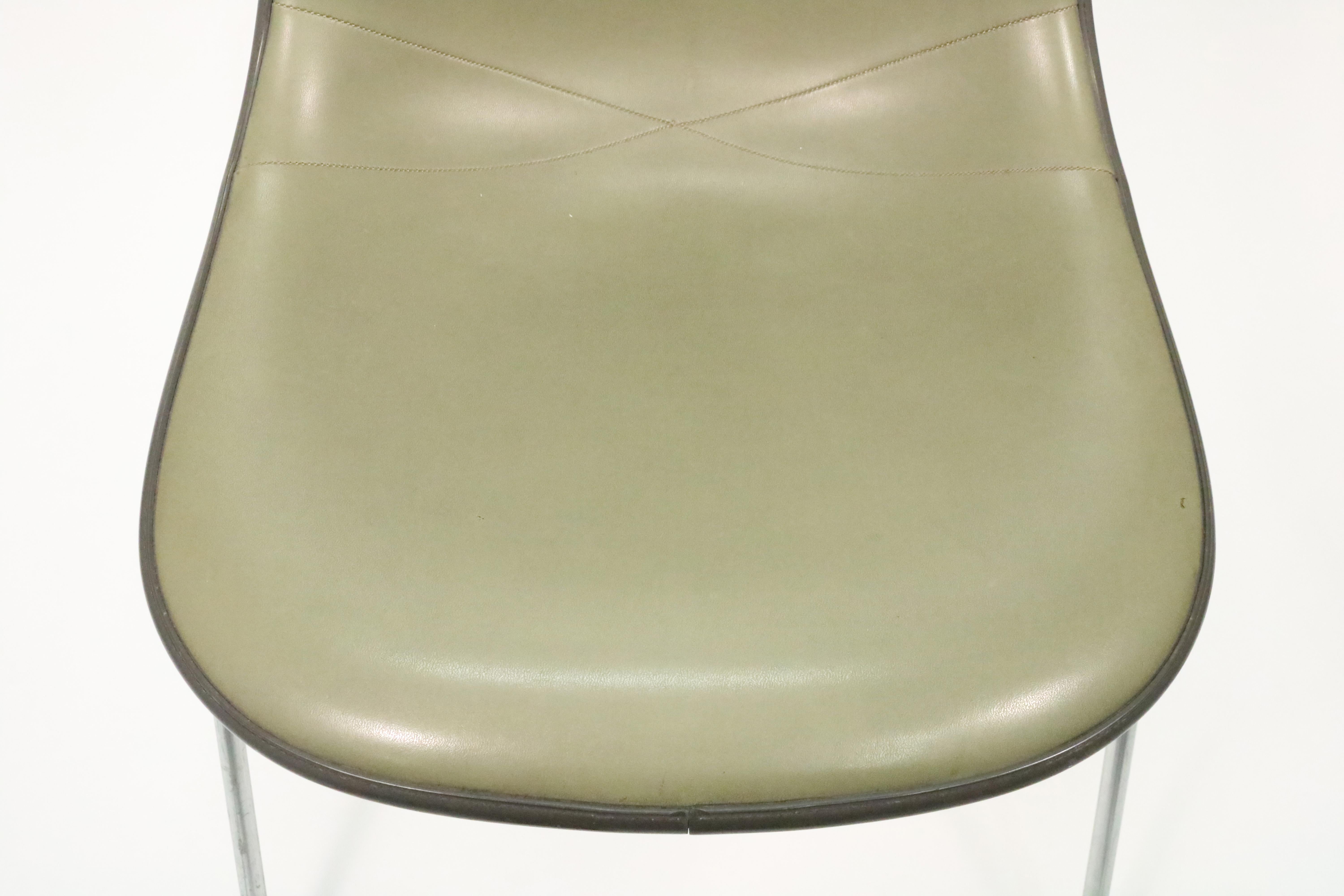 Eames for Herman Miller Fiberglass Shell Chair, Green on Stackable Base 2