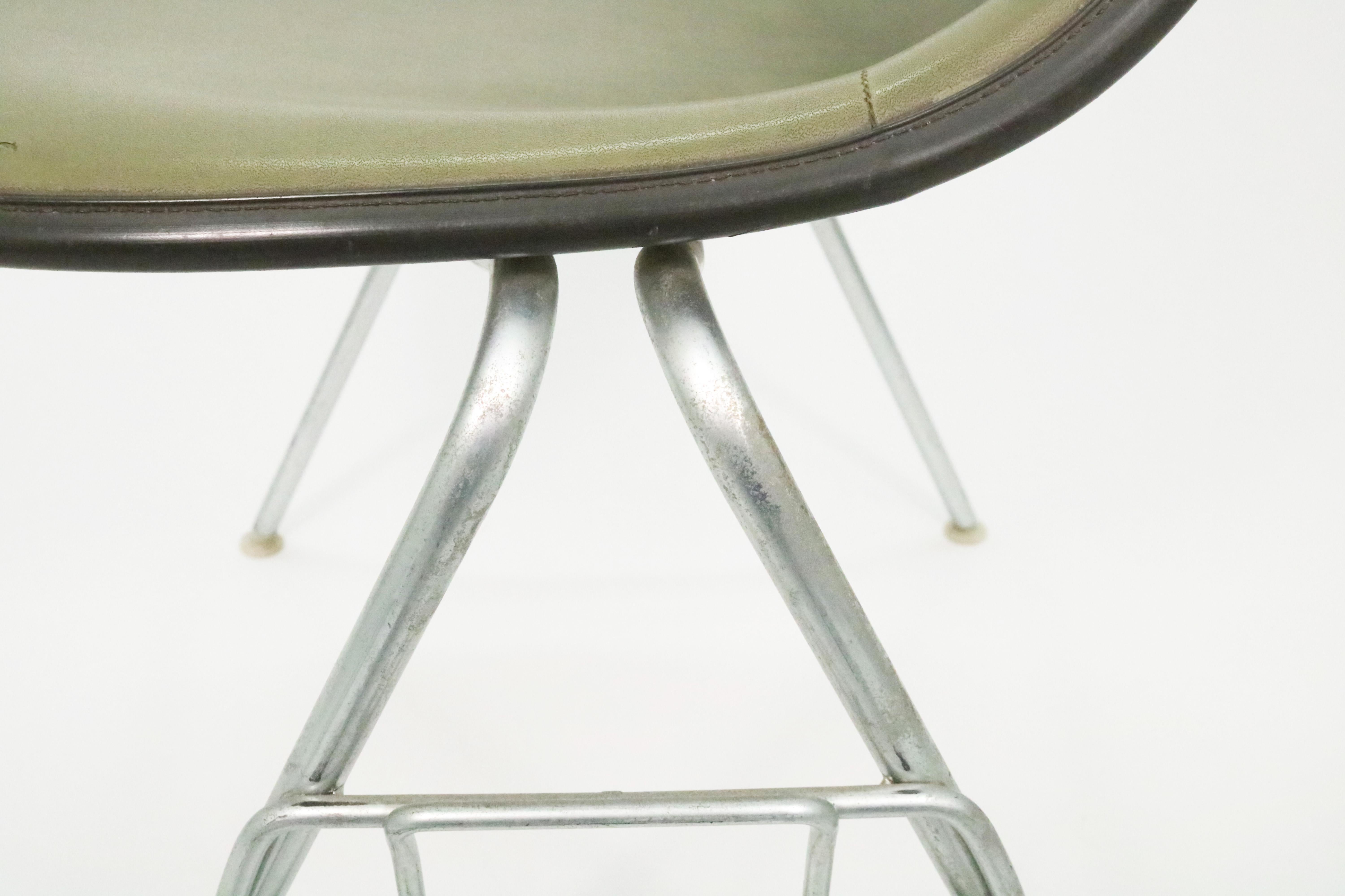 Eames for Herman Miller Fiberglass Shell Chair, Green on Stackable Base 7