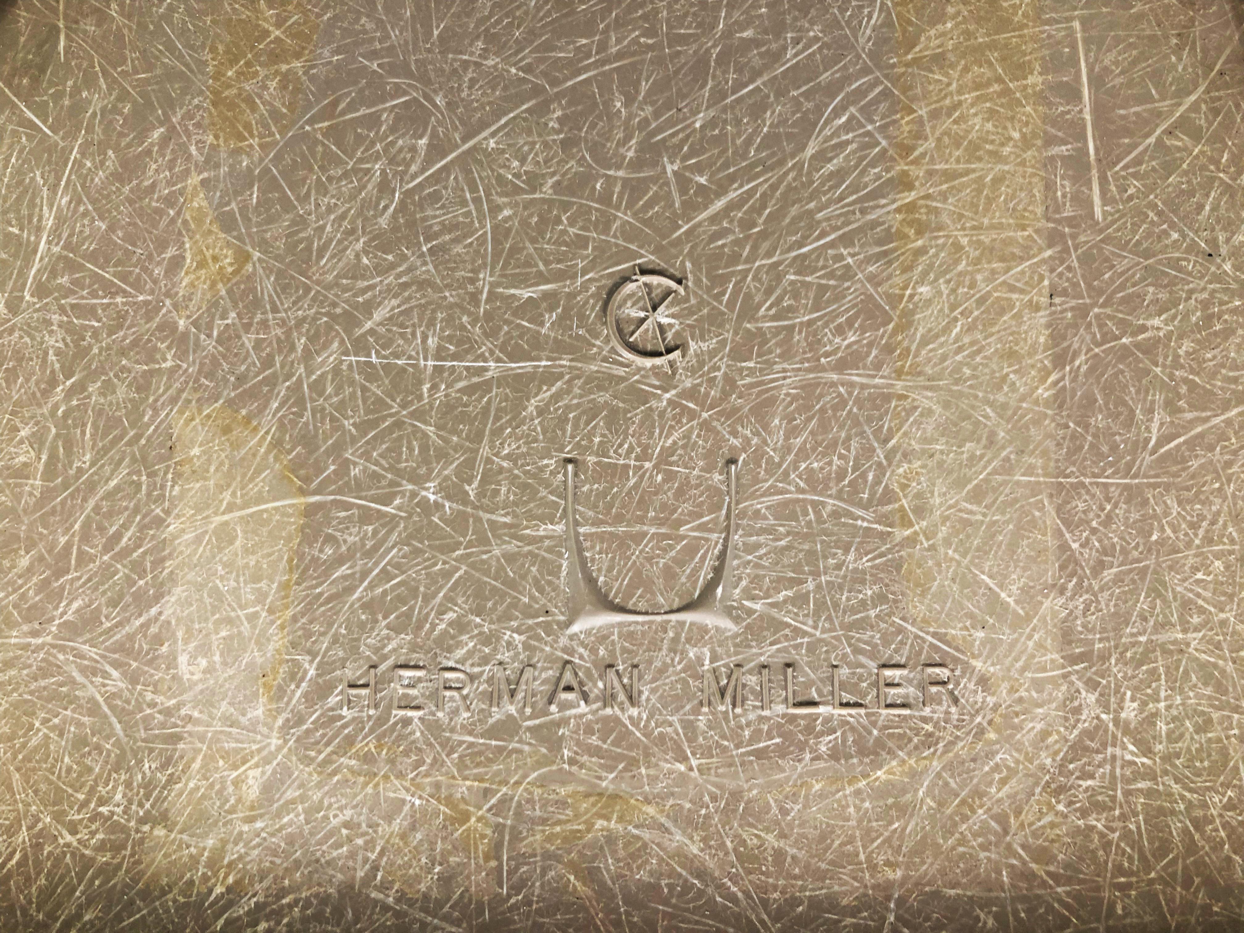 Eames for Herman Miller Fiberglass Shell Chair, Green on Stackable Base 10
