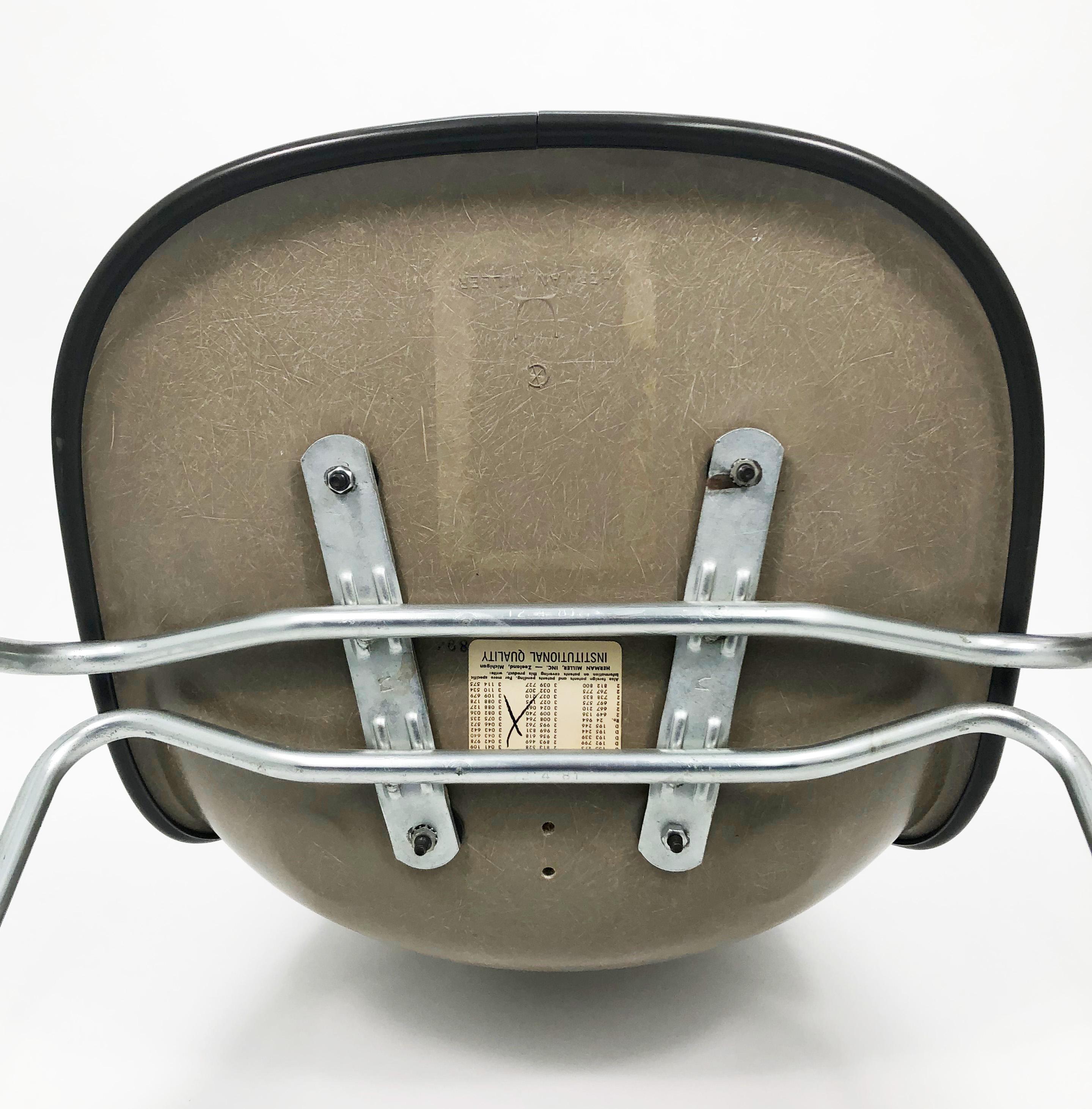 Eames for Herman Miller Fiberglass Shell Chair, Green on Stackable Base 12