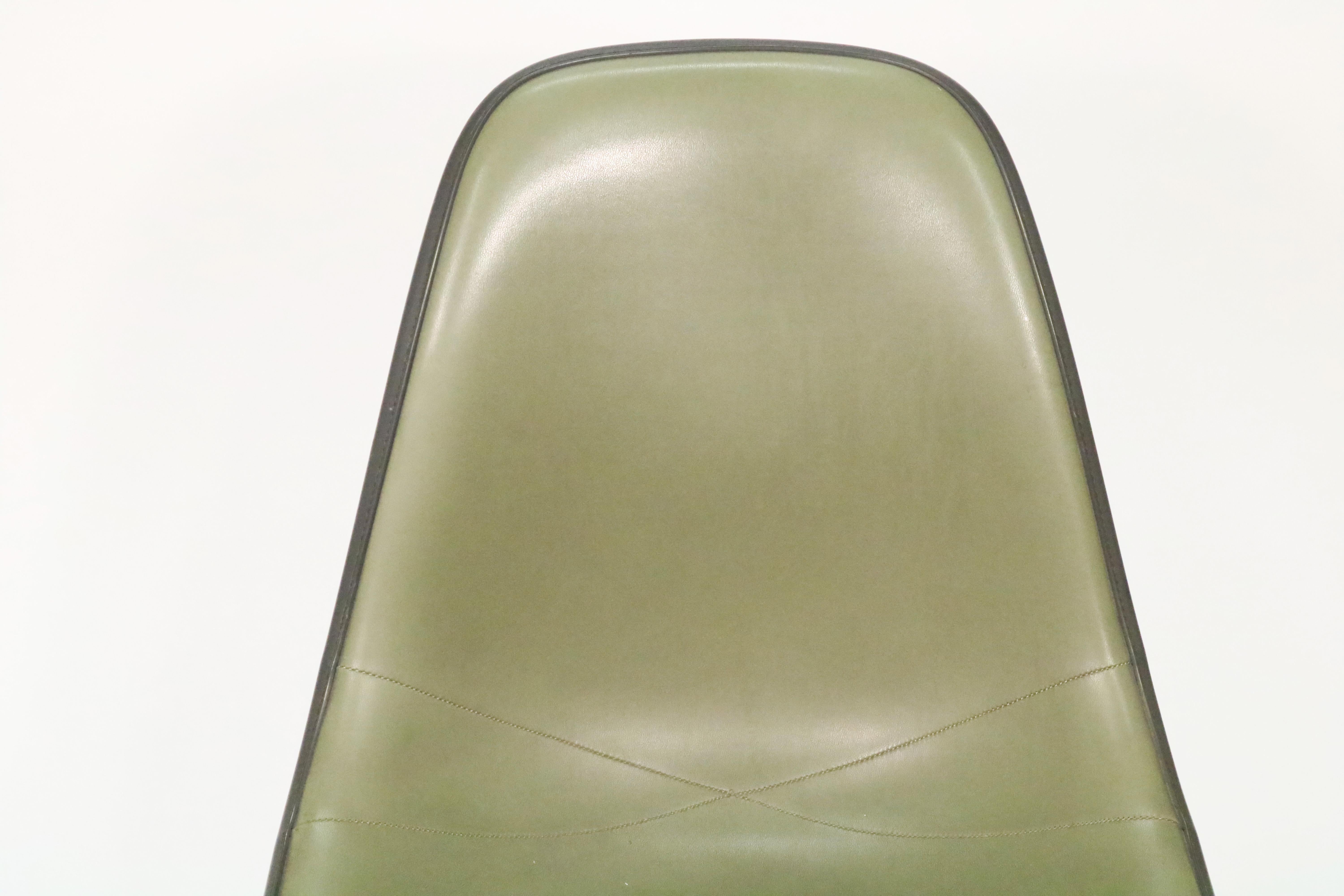 Eames for Herman Miller Fiberglass Shell Chair, Green on Stackable Base 1