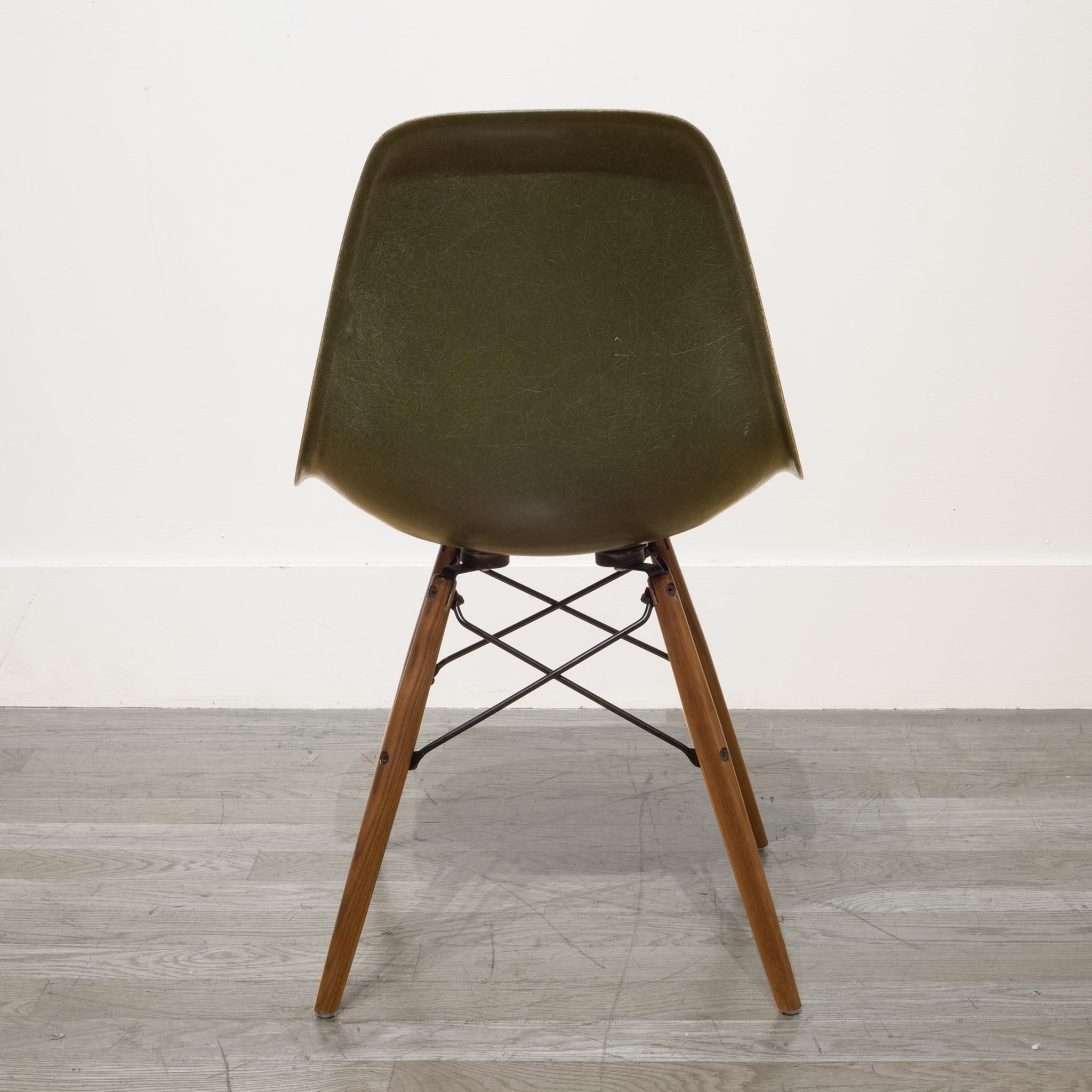 Mid-Century Modern Eames for Herman Miller Fiberglass Shell Chair in Sea Foam Green , c. 1958-1965