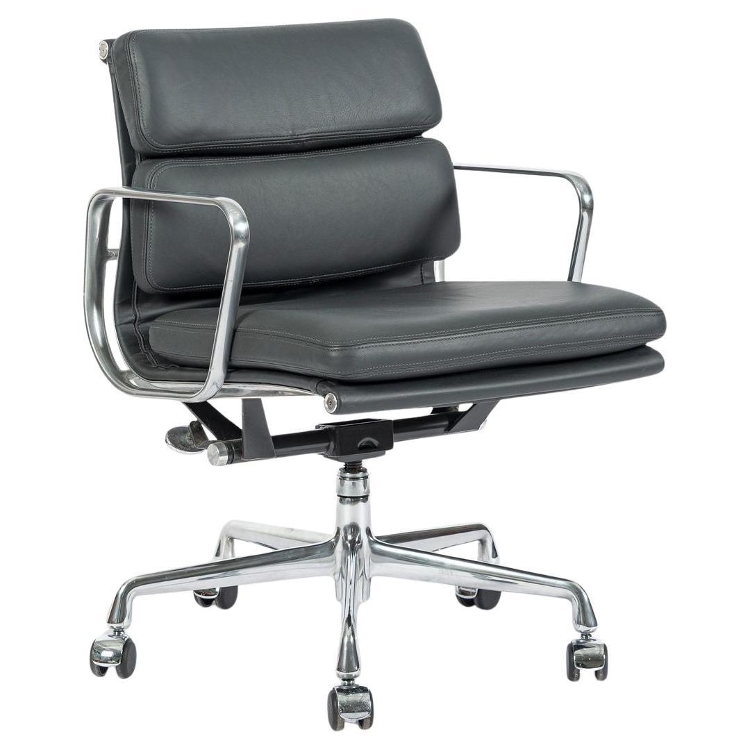 Eames for Herman Miller Gray Leather Office Chair 2000s For Sale