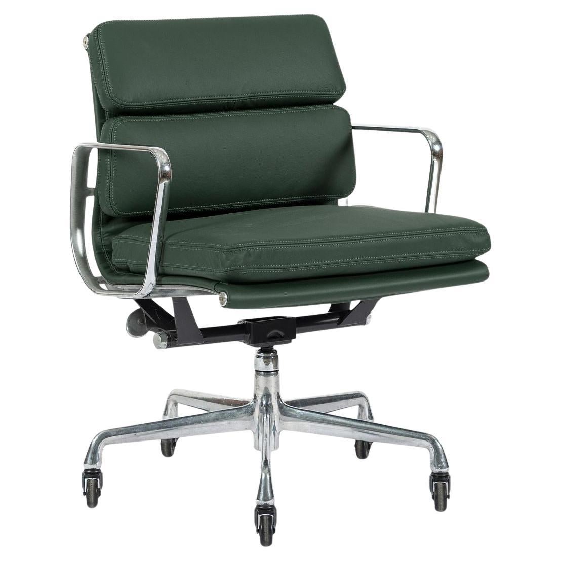 Eames for Herman Miller Green Leather Office Chair 2000s