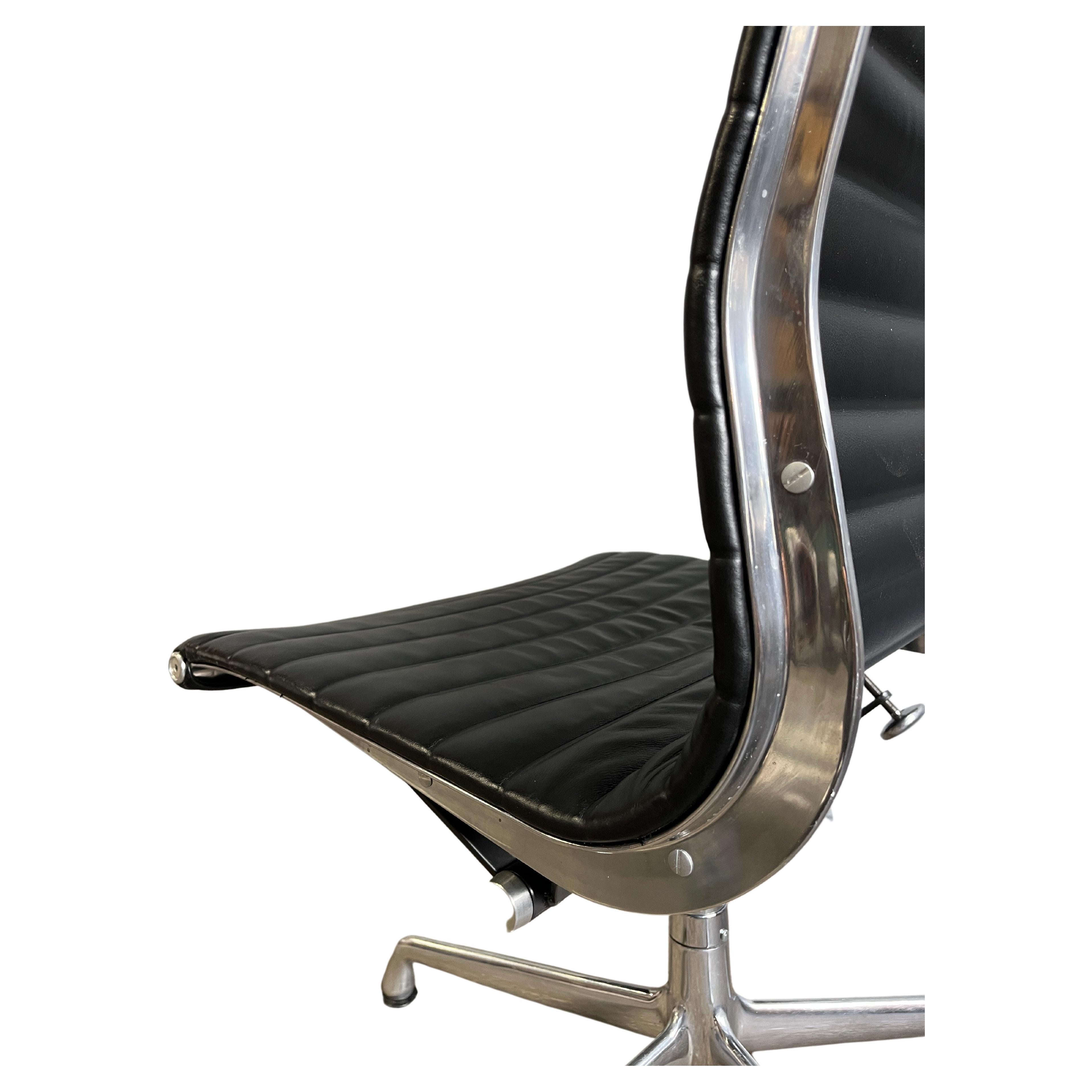 Aluminum Up to 30 Eames for Herman Miller High Back Leather Chairs For Sale