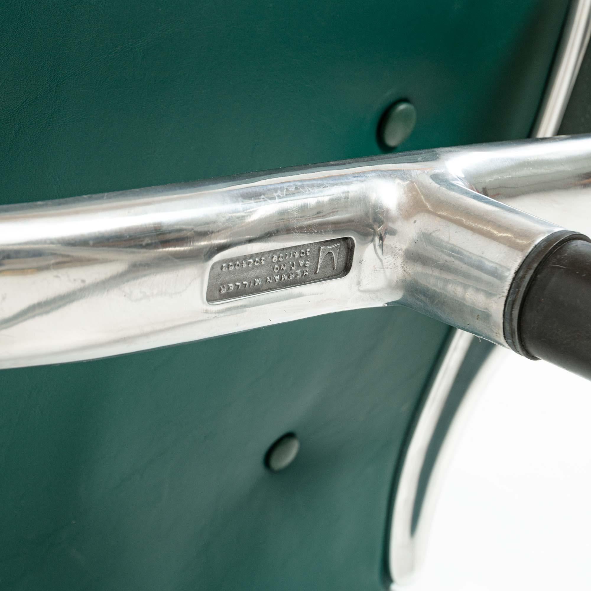 Eames for Herman Miller Intermediate Chair ES102 in Forest Green Leather 8