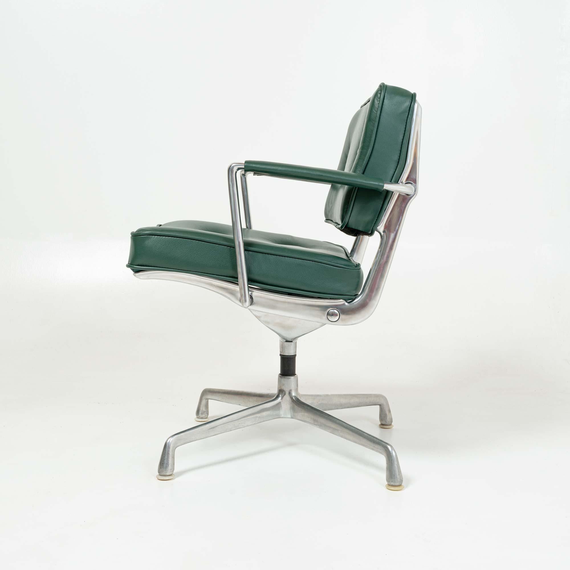 American Eames for Herman Miller Intermediate Chair ES102 in Forest Green Leather