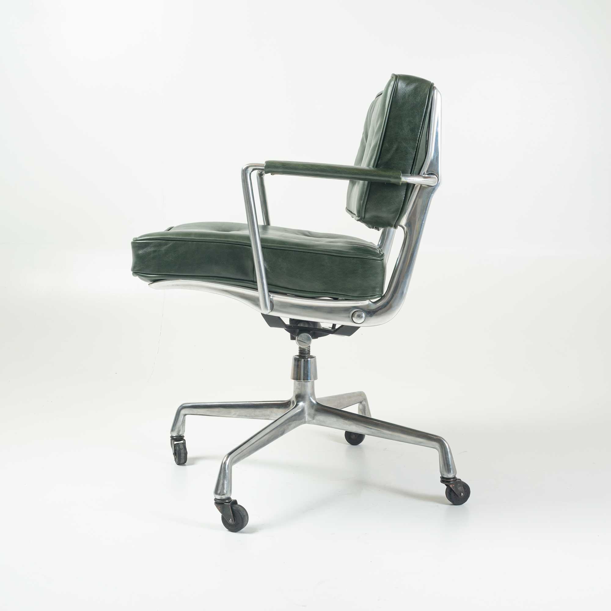 Mid-Century Modern Eames for Herman Miller Intermediate Chair in British Racing Green Leather