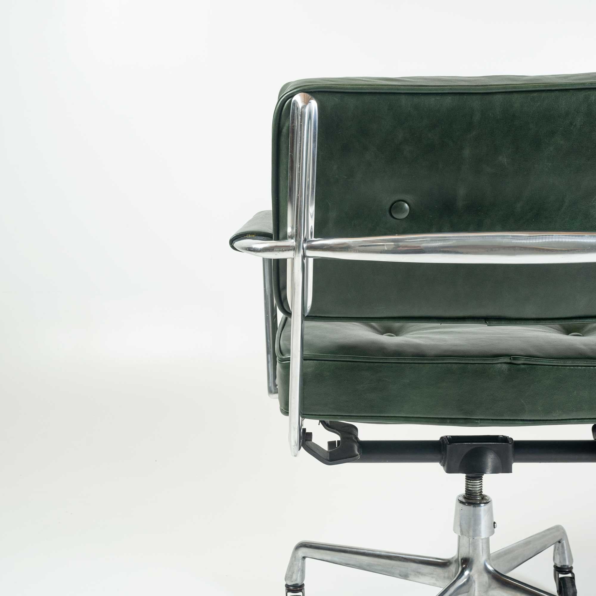 American Eames for Herman Miller Intermediate Chair in British Racing Green Leather