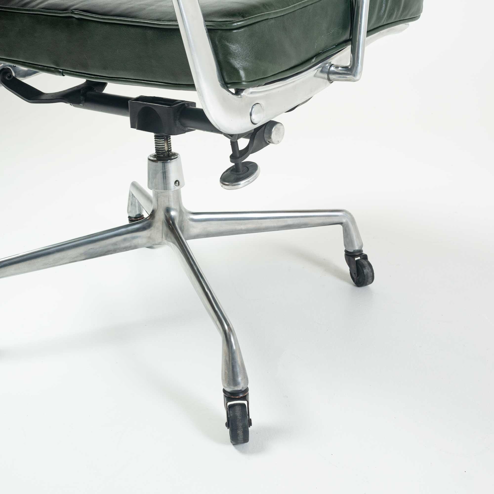 Eames for Herman Miller Intermediate Chair in British Racing Green Leather In Good Condition In Seattle, WA