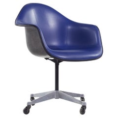 Eames for Herman Miller MCM Dark Blue Padded Fiberglass Swivel Office Chair