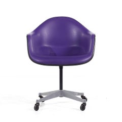 Eames for Herman Miller MCM Purple Padded Fiberglass Swivel Office Chair